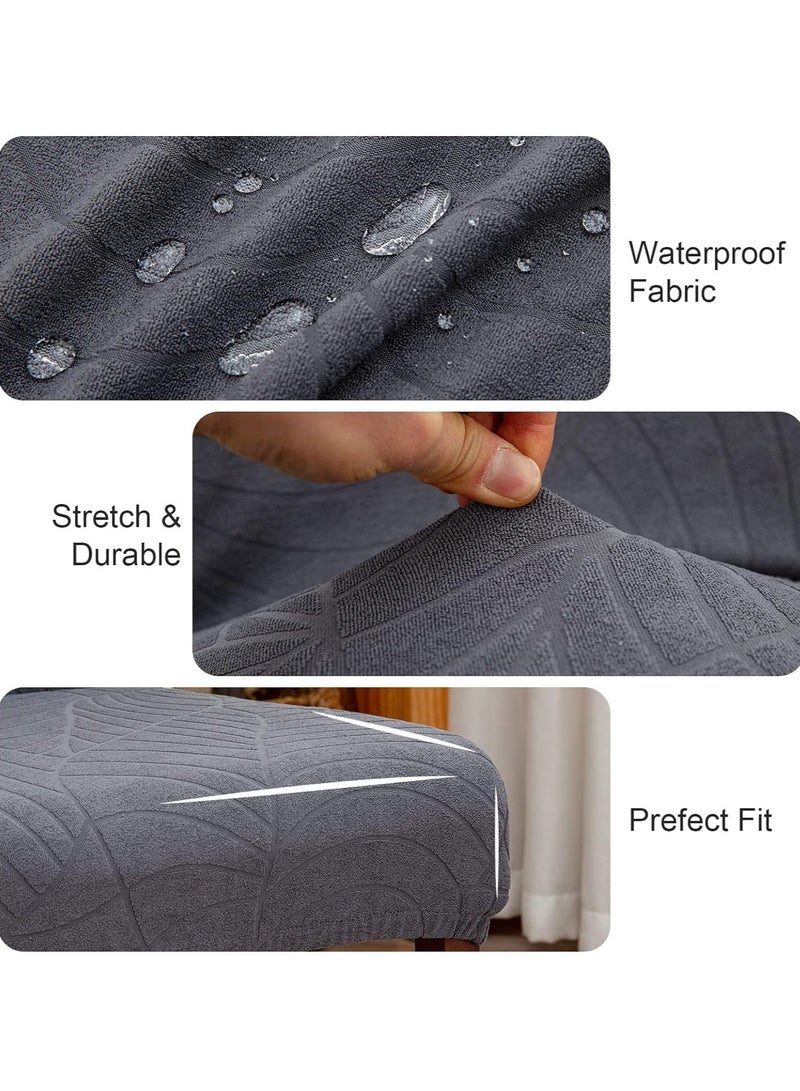 Hihonor Waterproof Chair Covers for Dining Room, Stretch Jacquard Dining Chair Slipcovers Removable Washable Chair Protector for Kitchen, Hotel, Restaurant, 6 PCS (Dark Gray)  - Image 3