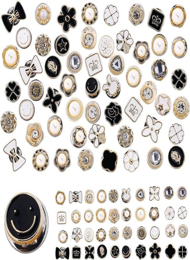 TREXEE (Pack of 40) Brooch Buttons for Women Cover Up Anti-Exposure Brooch Pins Clips Safety Hijab Saree Pins Buttons for Clothes Dress Bags Decor DIY Crafts, Sewing-Free & Removable (40 Pieces) - Image 1