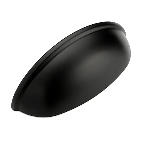HomeExpert Home Expert 3 Inch Drawer Pulls Matte Black Cup Pulls Kitchen Cabinet Handles Hardware for Cupboard 5 Pack - Image 1