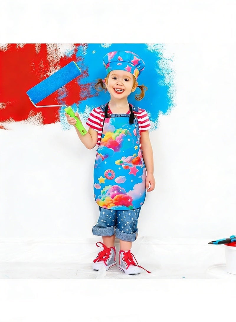 Aikanbo Kids Artist Costume Accessories Set Painter Dress-Up with Chef's Hat,2 Sleeves,Water Proof Apron with Front Pocket for Toddler Painting Baking Artist,Washable Foldable Lightweight for Age 4-7 Years - Image 5