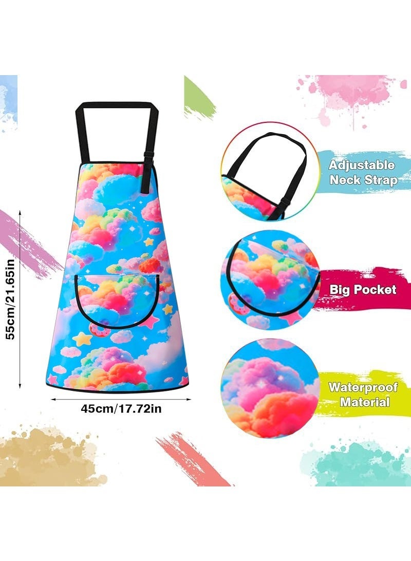 Aikanbo Kids Artist Costume Accessories Set Painter Dress-Up with Chef's Hat,2 Sleeves,Water Proof Apron with Front Pocket for Toddler Painting Baking Artist,Washable Foldable Lightweight for Age 4-7 Years - Image 2