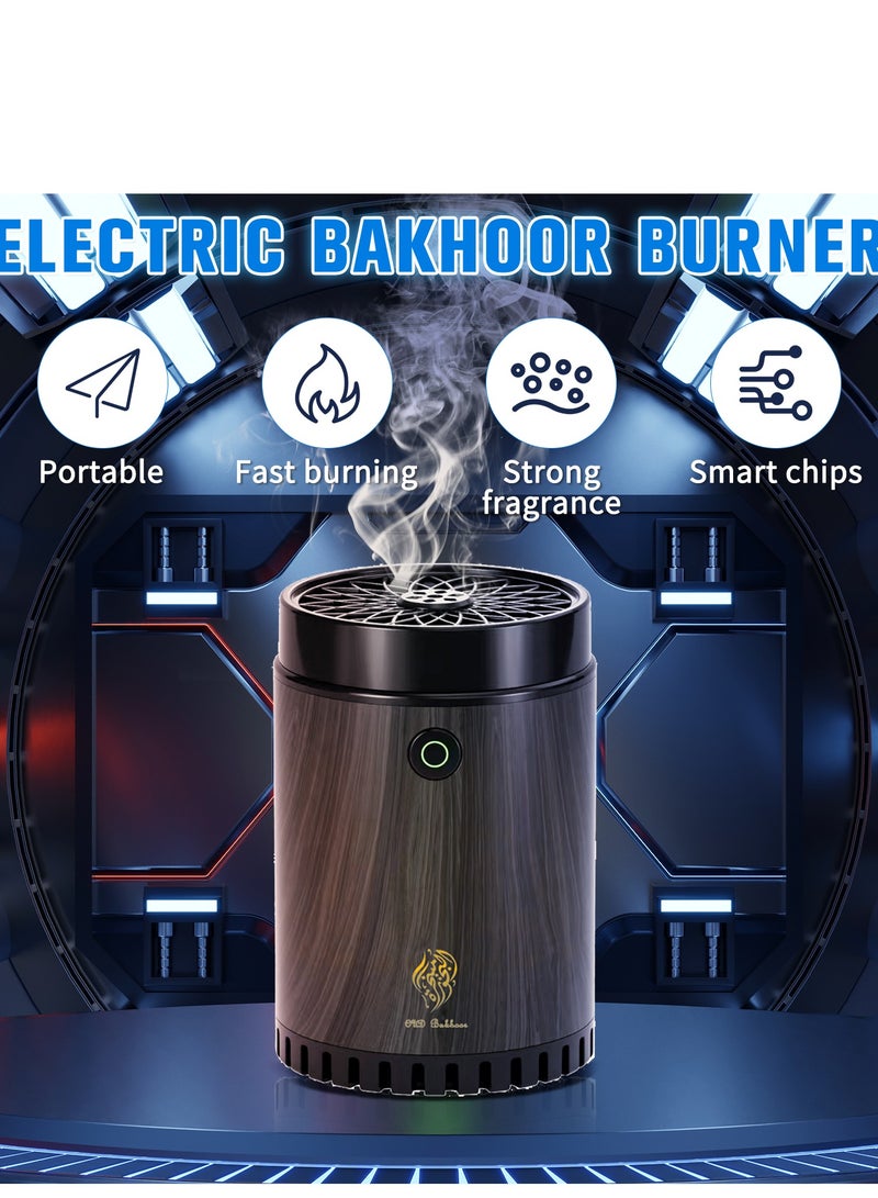 Telawah New style - wood grain aroma diffuser, car type-C power supply rechargeable USB incense burner bukhoor - Image 3