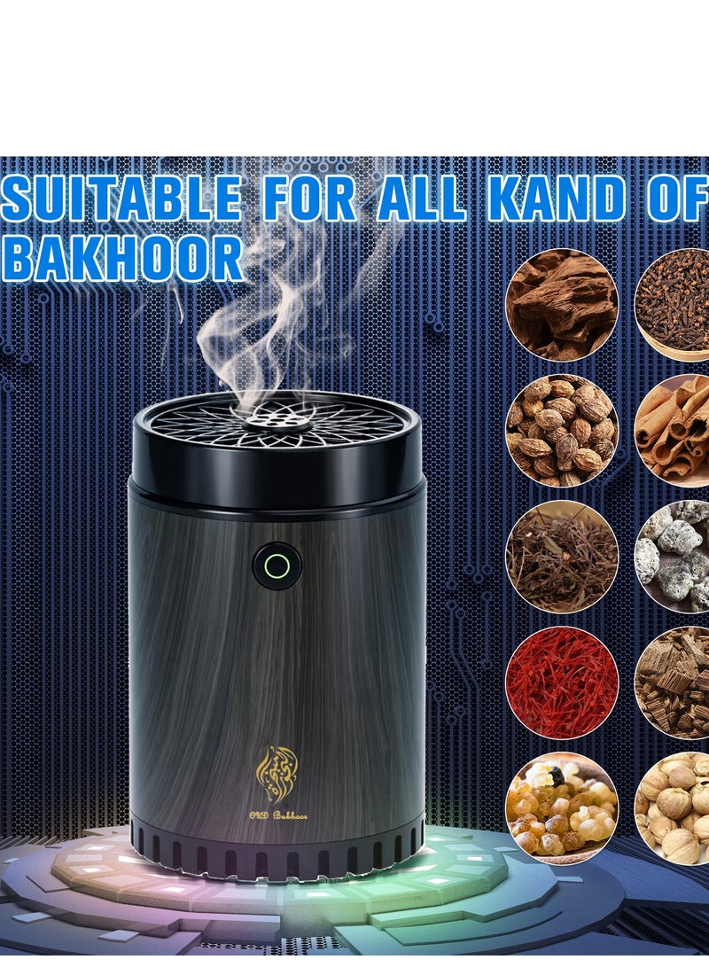 Telawah New style - wood grain aroma diffuser, car type-C power supply rechargeable USB incense burner bukhoor - Image 5