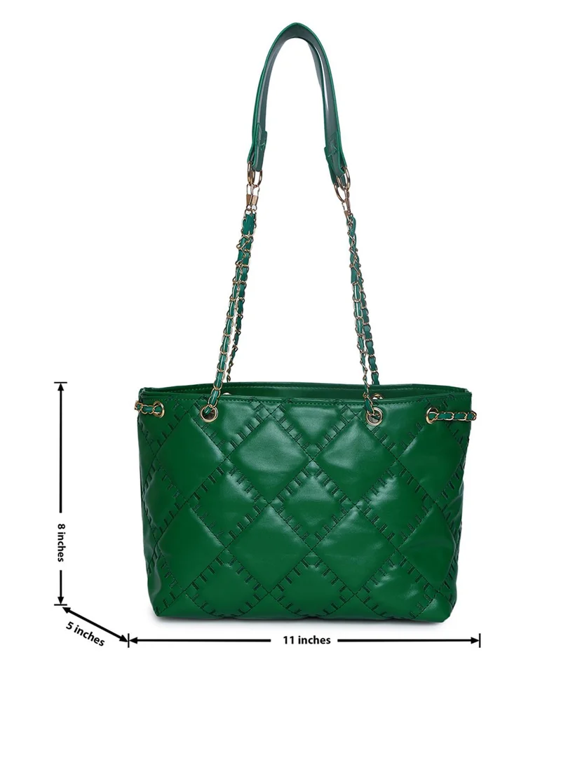 Haute Sauce  Timeless Texture Green Tote for Women | Best Price UAE
