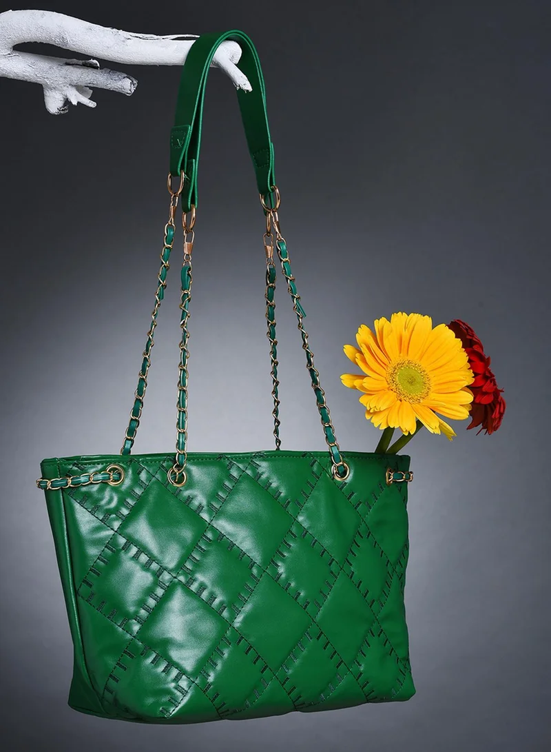 Haute Sauce  Timeless Texture Green Tote for Women | Best Price UAE