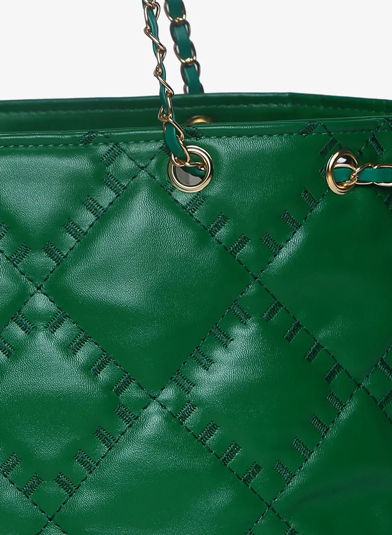 Haute Sauce  Timeless Texture Green Tote for Women | Best Price UAE