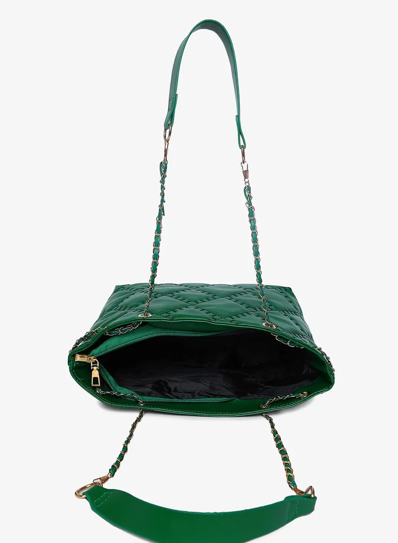 Haute Sauce  Timeless Texture Green Tote for Women | Best Price UAE