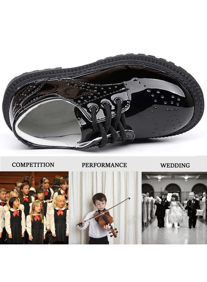 DADAWEN Children's Boy's Girl's Lace-Up School Uniform Shoes Comfort Oxford Dress Shoes (Toddler/Little Kid/Big Kid), Black, 3 Big Kid - Image 4