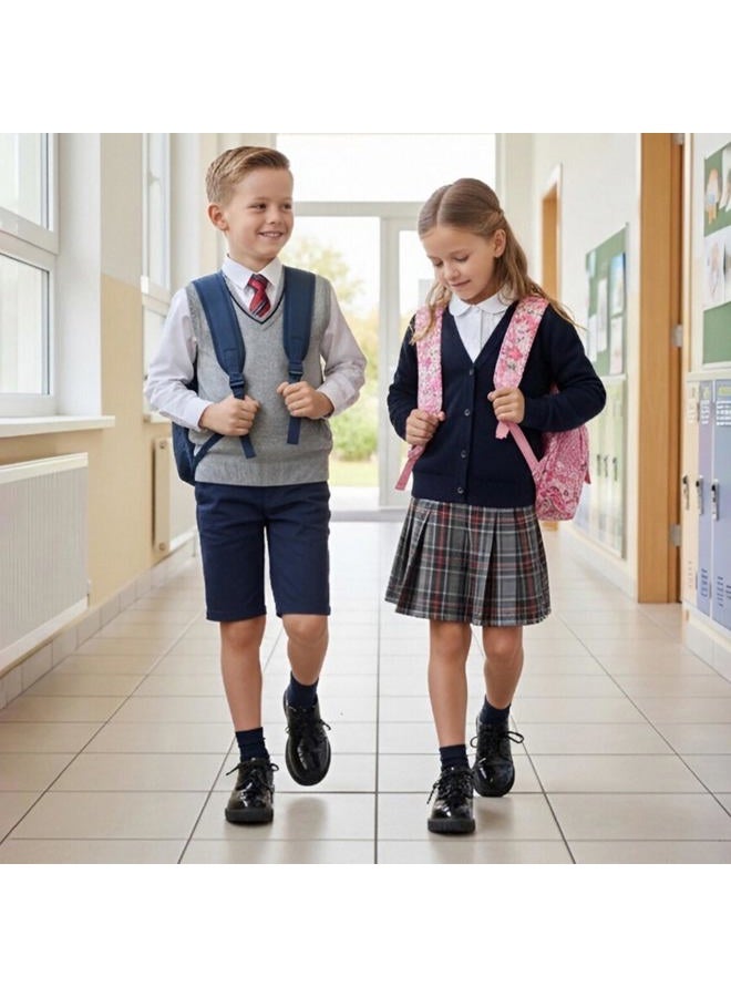 DADAWEN Children's Boy's Girl's Lace-Up School Uniform Shoes Comfort Oxford Dress Shoes (Toddler/Little Kid/Big Kid), Black, 3 Big Kid - Image 2