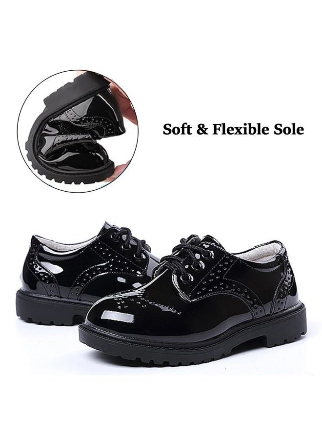 DADAWEN Children's Boy's Girl's Lace-Up School Uniform Shoes Comfort Oxford Dress Shoes (Toddler/Little Kid/Big Kid), Black, 3 Big Kid - Image 5