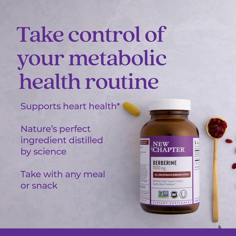 New Chapter Berberine Supplement  SuperPotent Berberine 1000 mg 30x Concentrated Indian Barberry Extract to Support Metabolic Health  Heart Health  Glucose Support Vegan Gluten Free 60 Count - Image 4