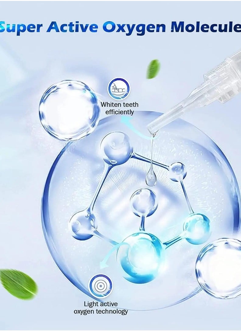 طقم تبييض الأسنان مع ضوء LED، مبيض أسنان سريع غير حساس لمدة 10 دقائق مع 3 بيروكسيد الكارباميد، جل تبييض الأسنان يساعد على إزالة البقع من القهوة والطعام