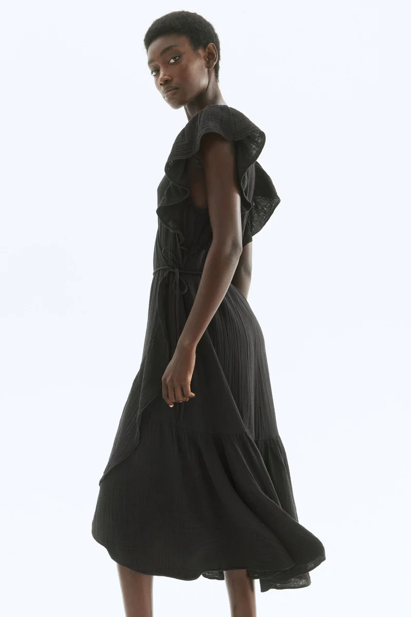 اتش اند ام فستان لف من الموسلين