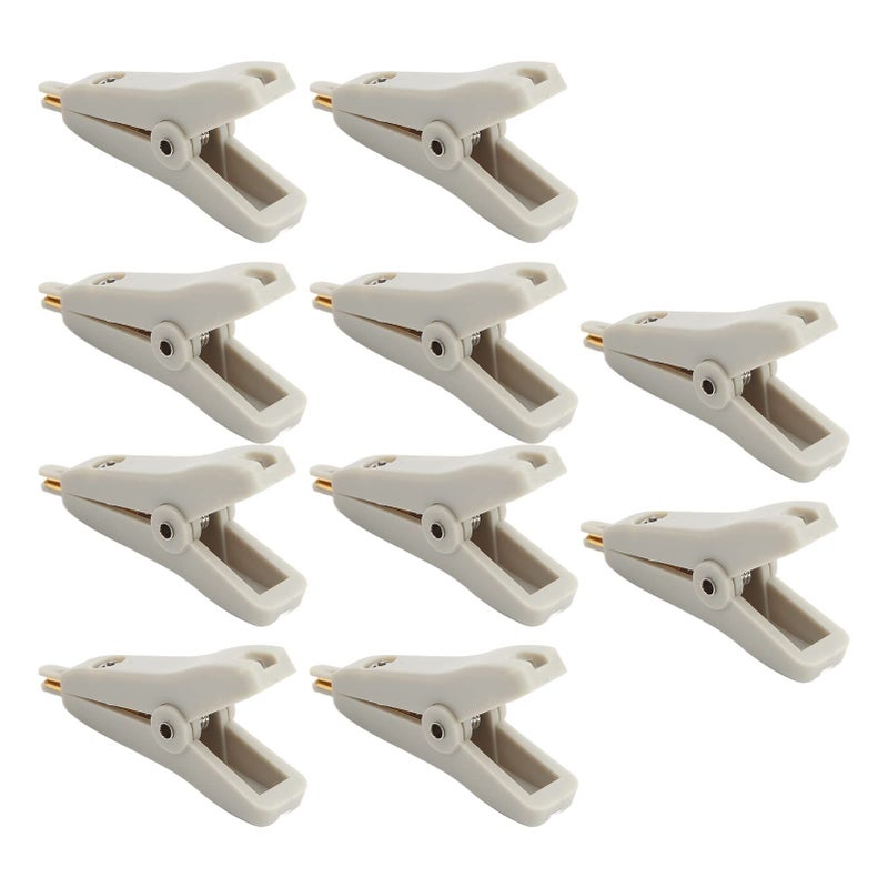 Gold Plated Brass Portable Insulated Test Clip 2 Prong Replacement for Multimeter Grey - Image 3
