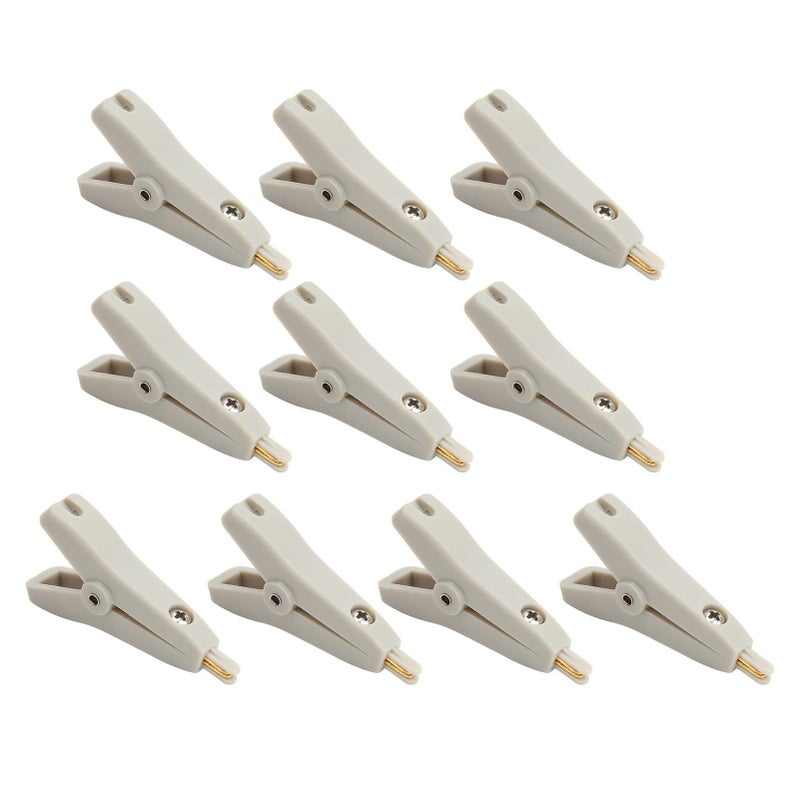 Gold Plated Brass Portable Insulated Test Clip 2 Prong Replacement for Multimeter Grey - Image 4