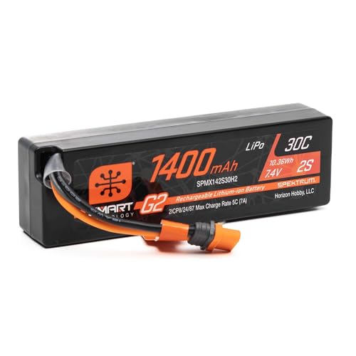 Spektrum SMART 1400mAh 2S 7.4V Smart G2 30C LiPo; IC2 Connector, SPMX142S30H2 - Image 3