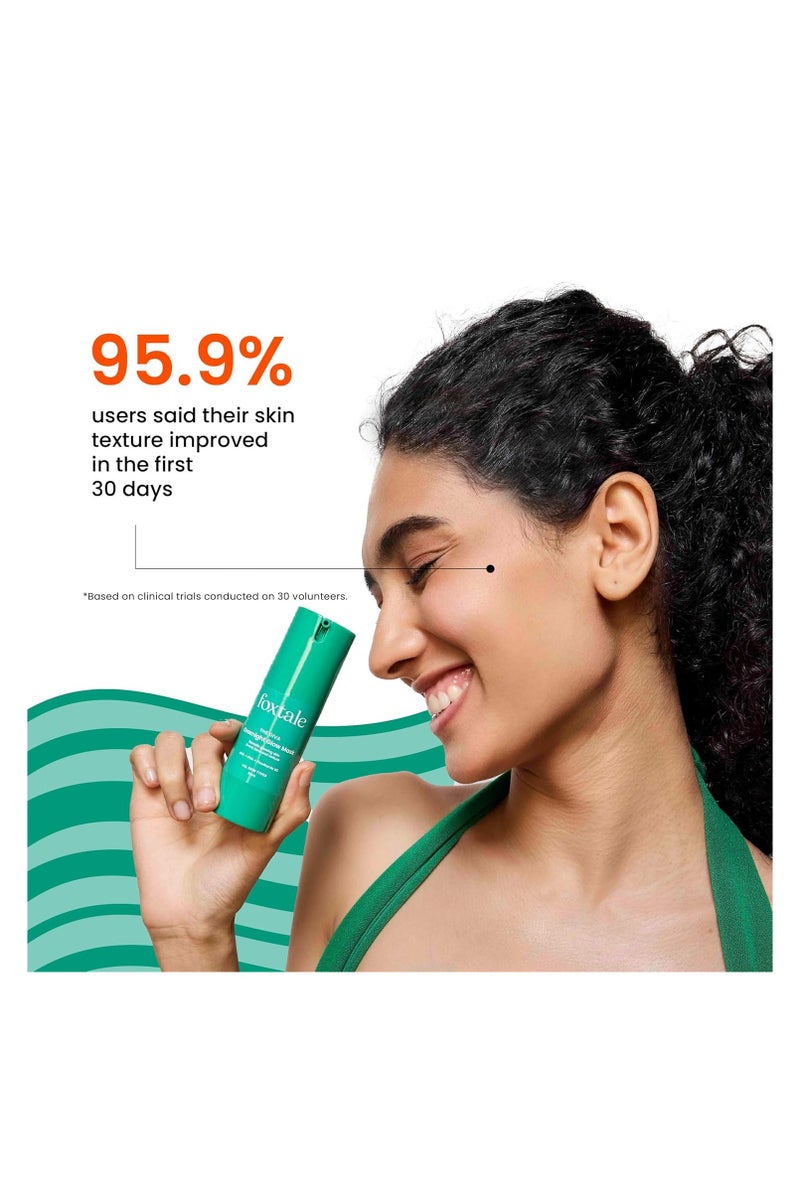 foxtale Overnight Glow Mask | 4% Glycolic Acid | 3% Lactic Acid |Reduces Blackheads, Whiteheads | 30 Second Salon like Brightening Facial for Glowing Skin | Men & Women - 30ml - Image 4