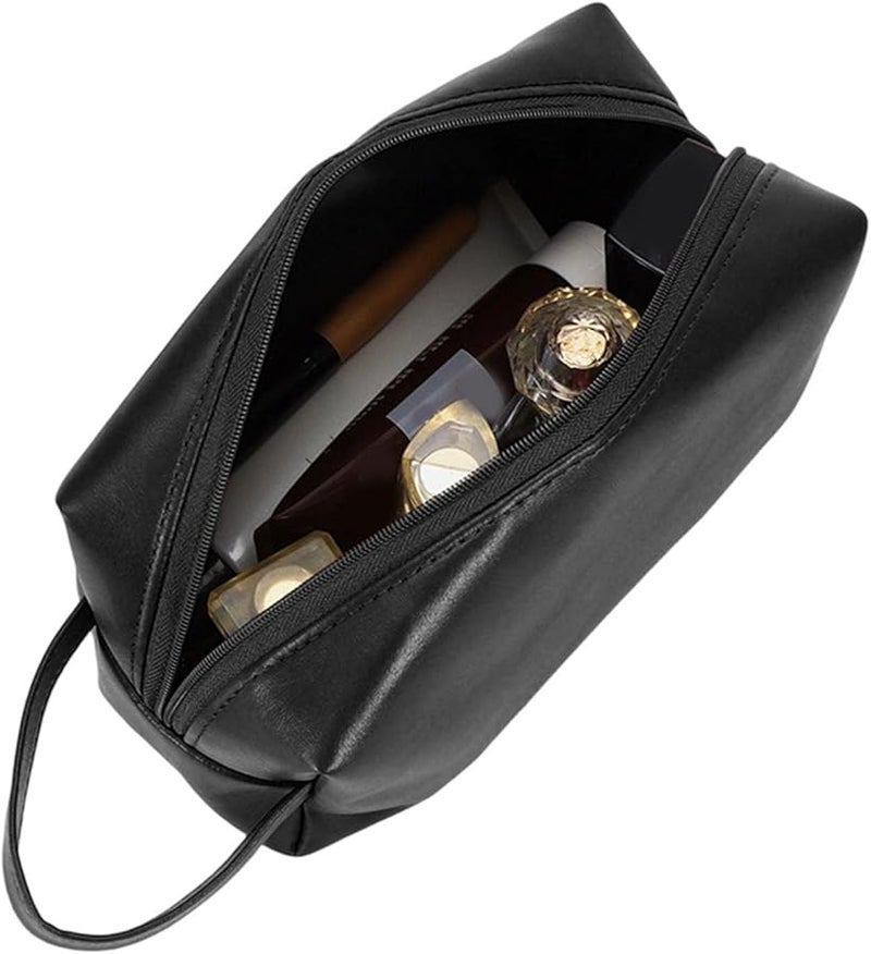 Large Black PU Leather Makeup Bag Travel Cosmetic Organizer Case For Women Toiletry Essentials - Image 1
