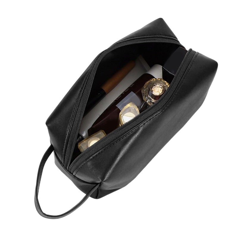 Large Black PU Leather Makeup Bag Travel Cosmetic Organizer Case For Women Toiletry Essentials - Image 2
