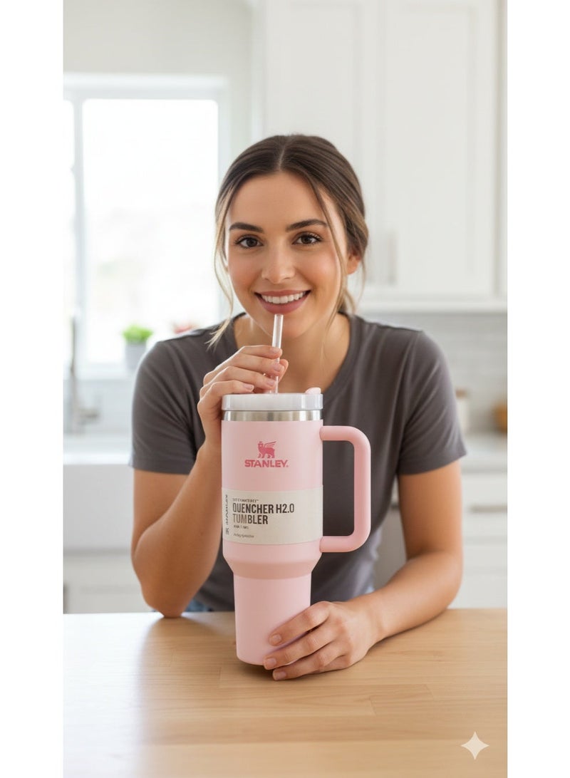 ستانلي كوب كوينشر H2.0 فلو ستيت المصنوع من الفولاذ المقاوم للصدأ والمعزول بتفريغ الهواء مع غطاء وماصة للماء أو الشاي المثلج أو القهوة أو العصائر وغيرها، سعة 40 أونصة - Image 3