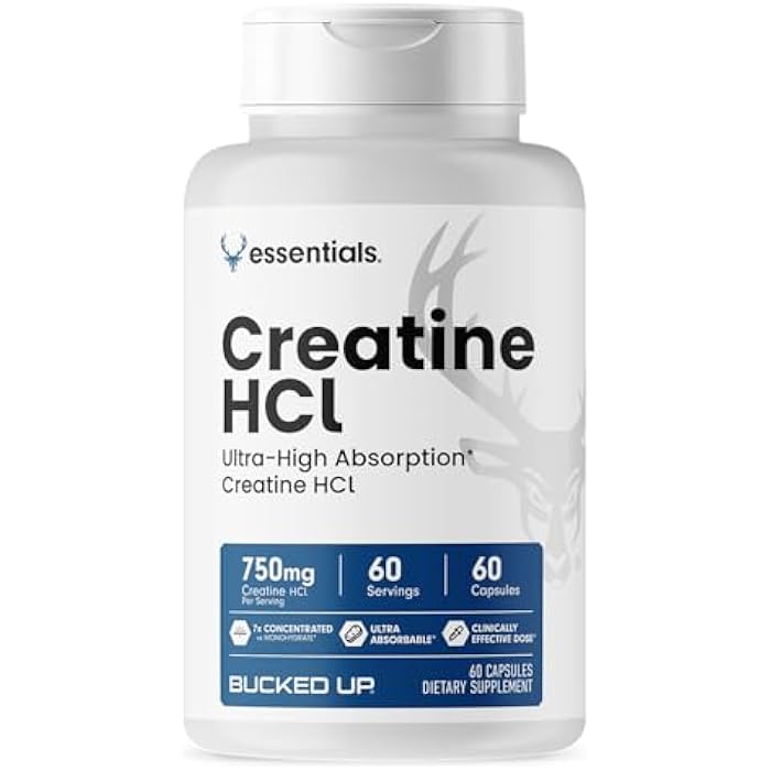 Bucked Up - Creatine HCL, 750mg Serving - 60 Servings (60 Capsules) - Image 1