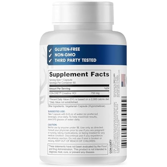 Bucked Up - Creatine HCL, 750mg Serving - 60 Servings (60 Capsules) - Image 4