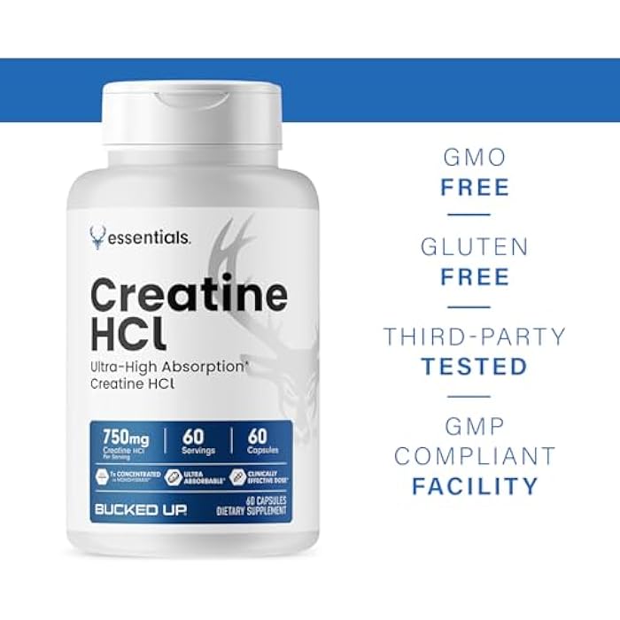 Bucked Up - Creatine HCL, 750mg Serving - 60 Servings (60 Capsules) - Image 5