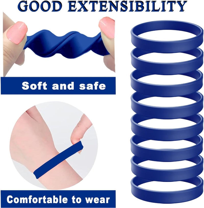 ZiKON 12 Pcs Solid Color Silicone Wristbands Blank Stretch Silicone Wristbands Colorful Rubber Bracelets for Women Men Gifts - Image 4