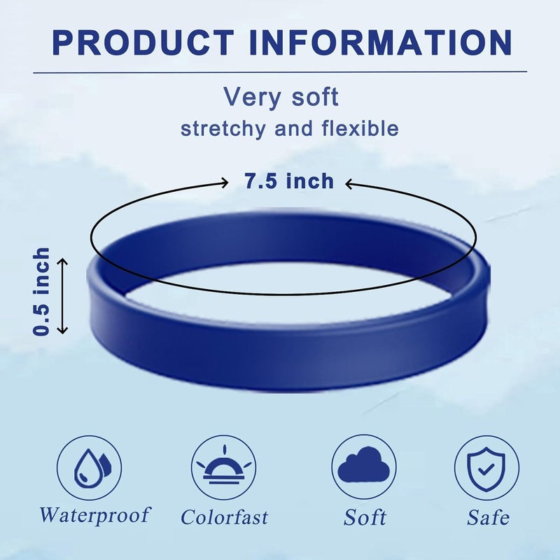 ZiKON 12 Pcs Solid Color Silicone Wristbands Blank Stretch Silicone Wristbands Colorful Rubber Bracelets for Women Men Gifts - Image 2