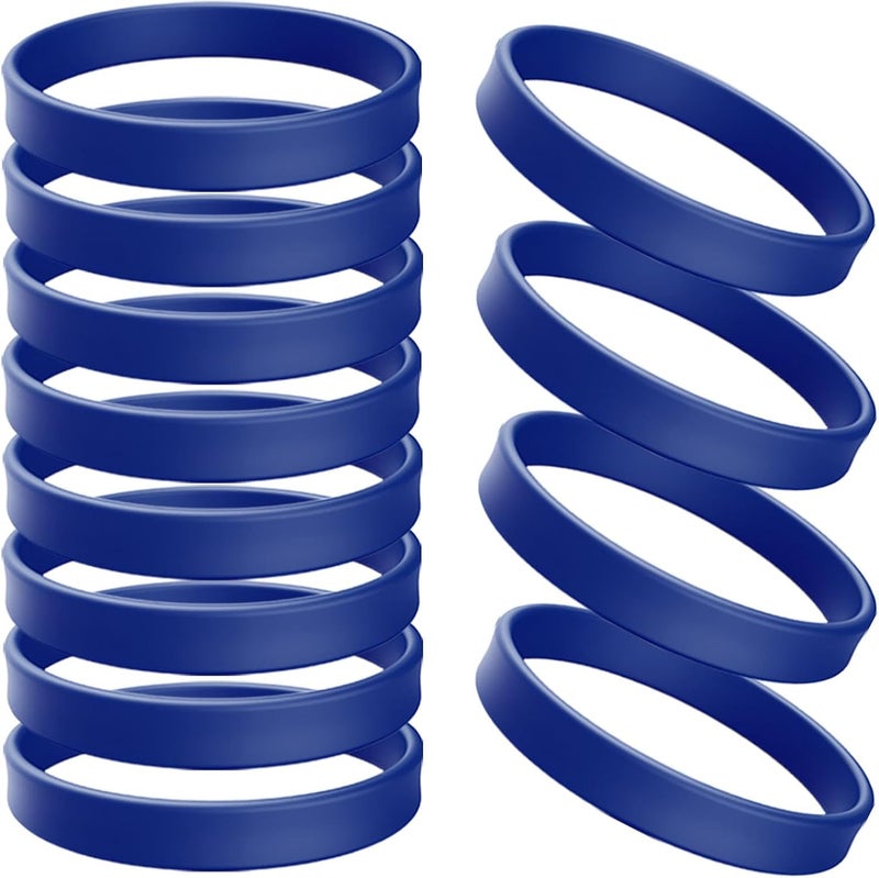 ZiKON 12 Pcs Solid Color Silicone Wristbands Blank Stretch Silicone Wristbands Colorful Rubber Bracelets for Women Men Gifts - Image 1