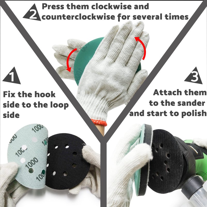 S&F STEAD & FAST 5 inch Orbital Sander Foam Pad 4 PCS, Interface Pad with 8 Holes, Foam Sanding Pads Hook and Loop, Soft Disc Pads with Cushion Sponge by S&F STEAD & FAST - Image 4