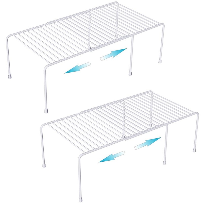 Homics Expandable Cabinet Storage Organizer Shelf Freezer Shelf Kitchen Cabinet Pantry Spice Rack for Plate Cup Organizer with Scratch Resistant Feet 2 Sets