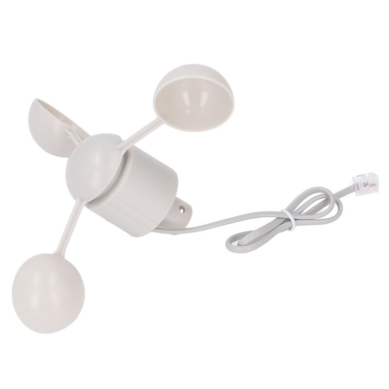 مستشعر الرياح Aramox Anemometer Cup 3 Cups مع موصل RJ11 مقاومة دوران منخفضة لاستبدال جزء مقياس الطقس - Image 2
