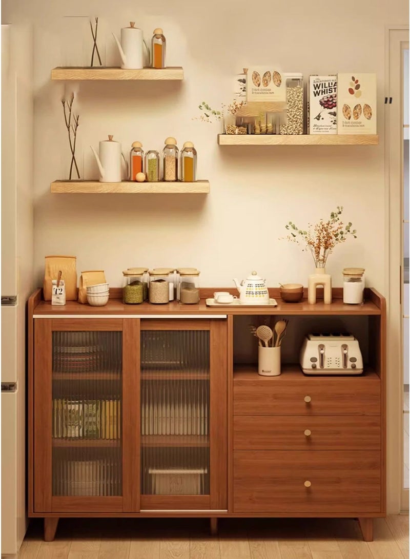 Sharpdo Coffee Corner Kitchen Side Cabinet with Drawers and Sliding Doors, Large Storage Capacity Kitchen Cabinet,Suitable for Kitchen, Living Room, Dining Room,Bedroom Storage Cabinet For Kitchen Storage Cabinet With Drawers 100*36*93cm - Image 1