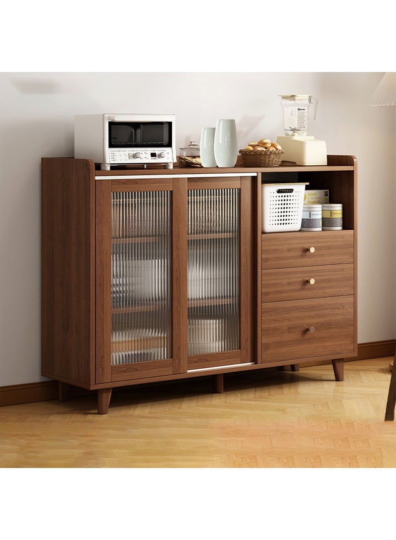 Sharpdo Coffee Corner Kitchen Side Cabinet with Drawers and Sliding Doors, Large Storage Capacity Kitchen Cabinet,Suitable for Kitchen, Living Room, Dining Room,Bedroom Storage Cabinet For Kitchen Storage Cabinet With Drawers 100*36*93cm - Image 2