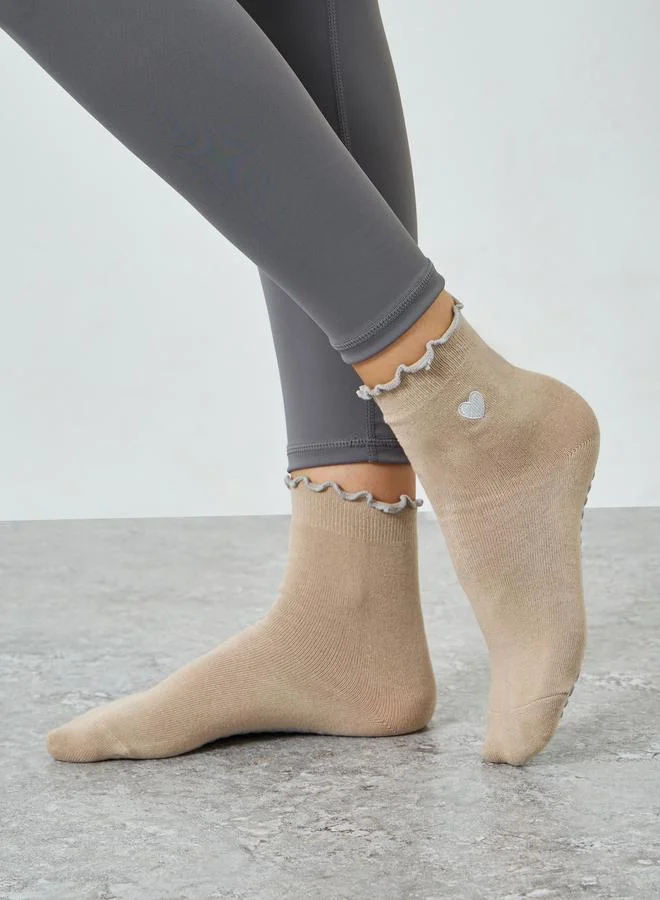 ستايلي جوارب بطبعة قلب ووسادات سيليكون