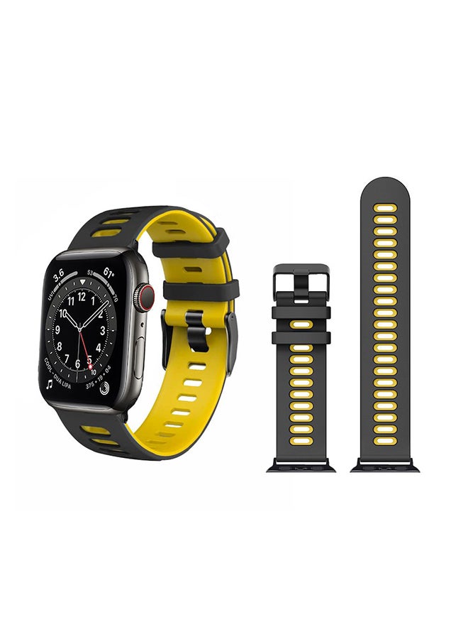 Loquat Dual Layer Replacement Band For Apple Watch Series 6/SE/5/4/3/2/1 Black Yellow