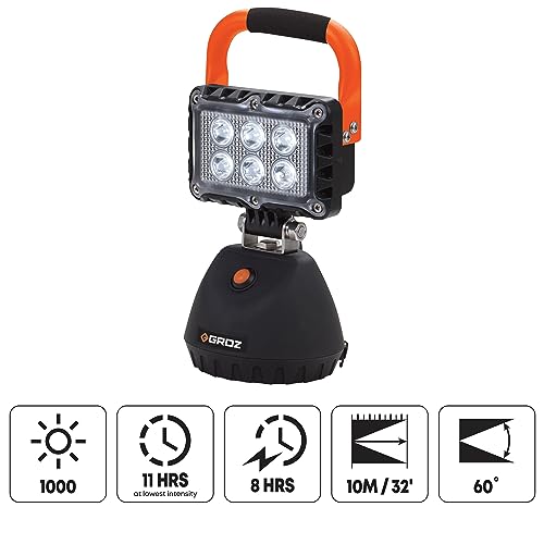 Groz Multimode 18W LED Rechargeable Worklight | CE, RoHs & CREE Certified | Adjustable Brightness Upto 1000 Lumens | IP65 Rated | Magnetic Base with 270° Rotation | LED/621 - Image 2