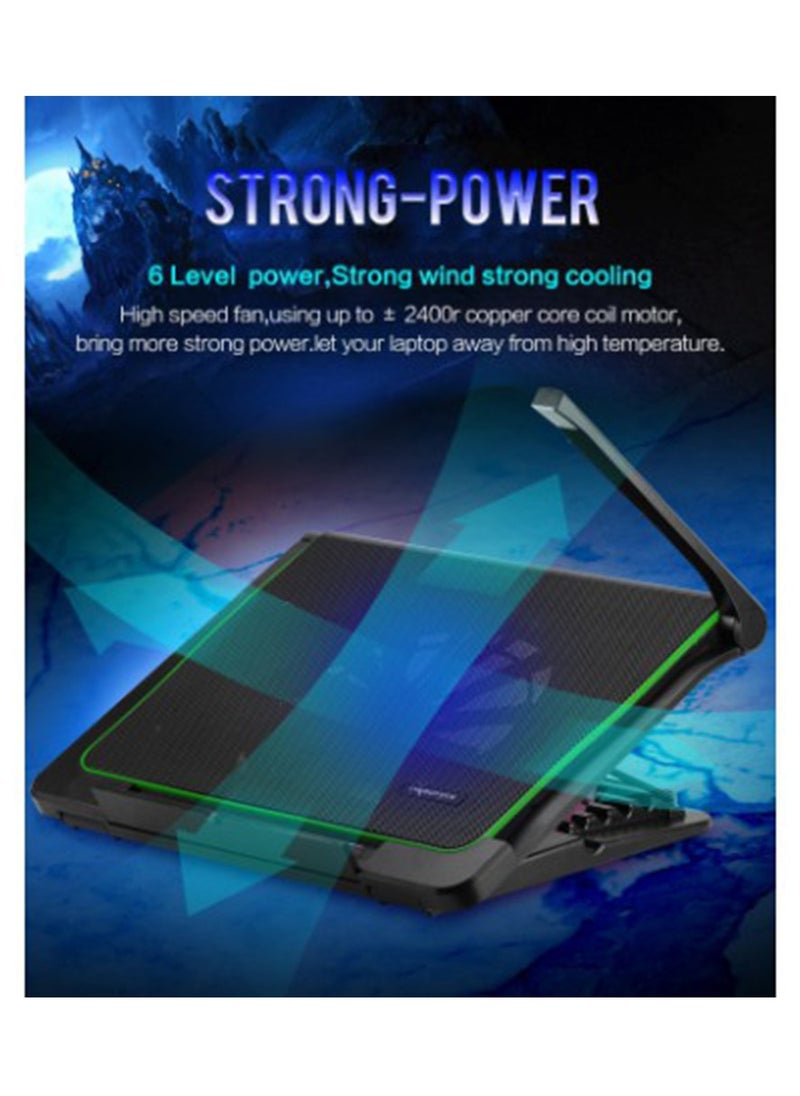 Wesdar - Laptop Cooler Pad Cooling stand with LED light support laptop - K-8288F - Image 1