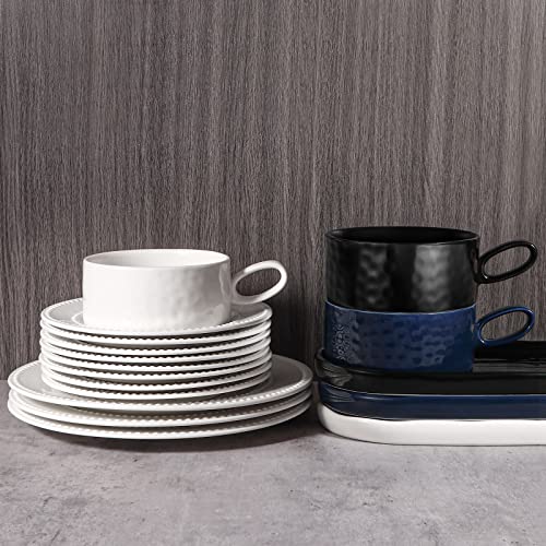 Wareland Soup Bowl with Handle & Salad Plate, Soup and Sandwich Plate Combo, 18oz Soup Mug/Cup for Cereal, Ceramic Pasta Plate for Appetizer, Dessert, Rice, Dishwasher & Microwave Safe, Cream White - Image 4