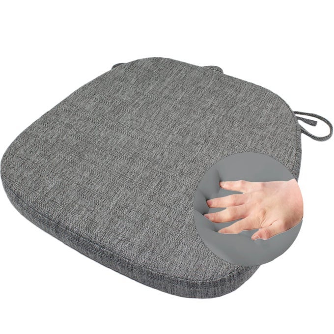 SEAT CUSHIONS FOR DINING ROOM CHAIRS MEMORY FOAM NON SLIP KITCHEN CHAIR PAD WITH MACHINE WASHABLE COVER 165 X 162 INCHES GRAY