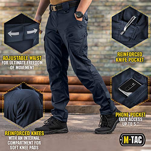 M-Tac Aggressor Flex Tactical Cargo Pants for Men – Durable Rip-Stop Cargo Work Trousers with Reinforced Knees, Stretch Fit and Outdoor Comfort (Dark Navy Blue, 34/34) - Image 5