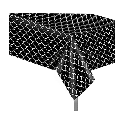 CC HOME 1 Pack Black Dragon Plastic Tablecloth 54 x 87 Inch Long Rectangular Table Cover for BuffetBirthday Party Holiday DinnerPicnic or Tablecloth for Kitchen Event Use - Image 1