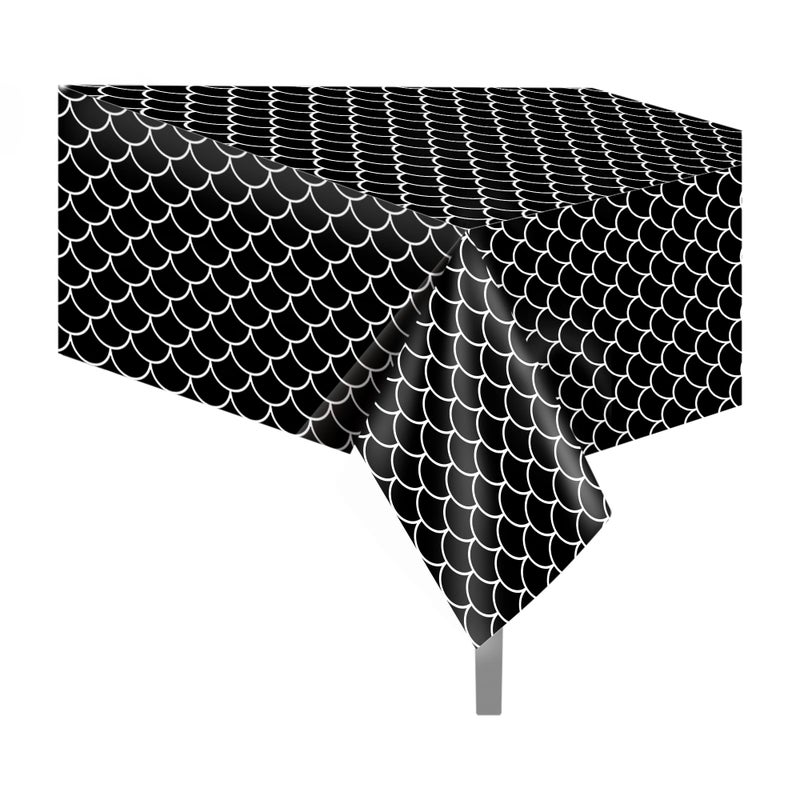 CC HOME 1 Pack Black Dragon Plastic Tablecloth 54 x 87 Inch Long Rectangular Table Cover for BuffetBirthday Party Holiday DinnerPicnic or Tablecloth for Kitchen Event Use - Image 2