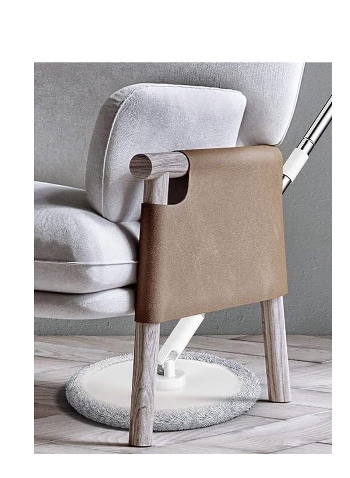 360 ° rotating mop and bucket set, self separating flat mop and bucket set for cleaning floors, comes with 4 ultra-fine fiber mop and bucket sets, extendable handle, perfect for all floor cleaning (white) - Image 3