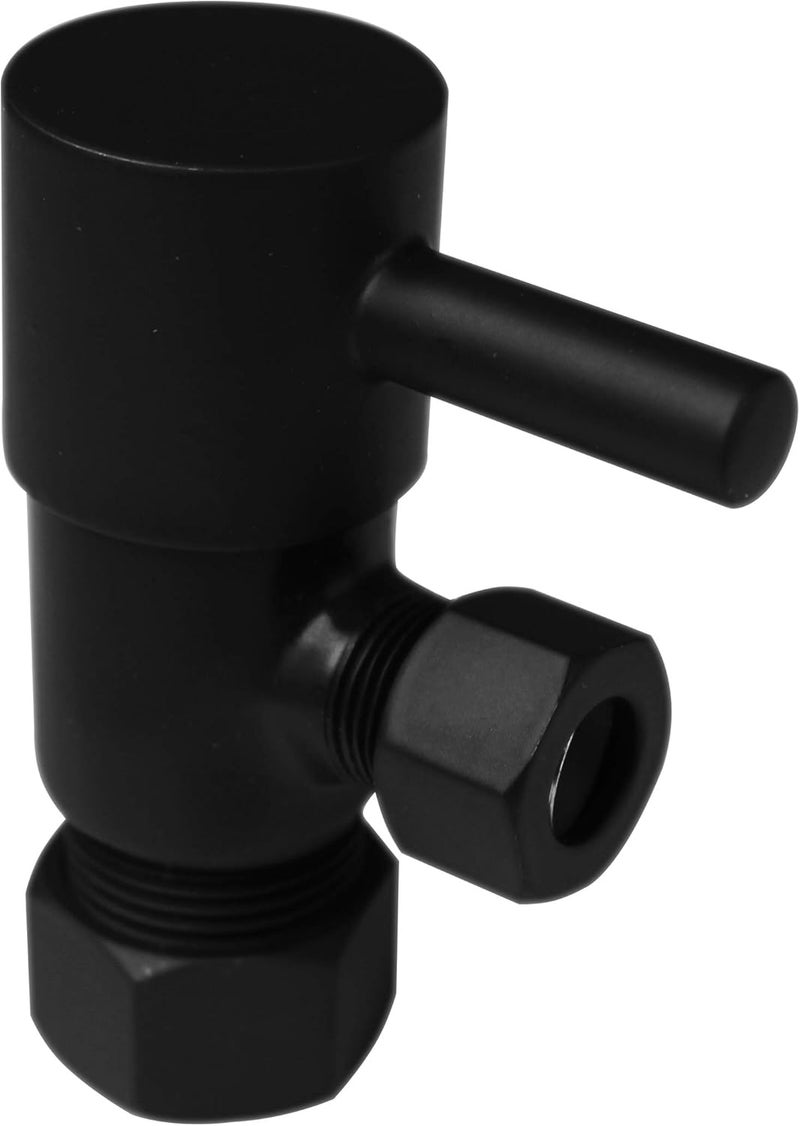 Westbrass A105QR-62 Round Lever 1/4-Turn Angle Stop 1/2" Copper x 3/8" Compression, Matte Black - Image 4
