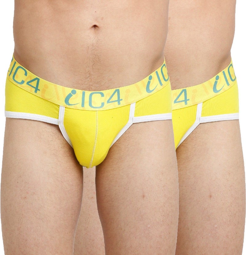 IC4 Store Yellow Men's Fashion Briefs Pack of 2 - Image 1