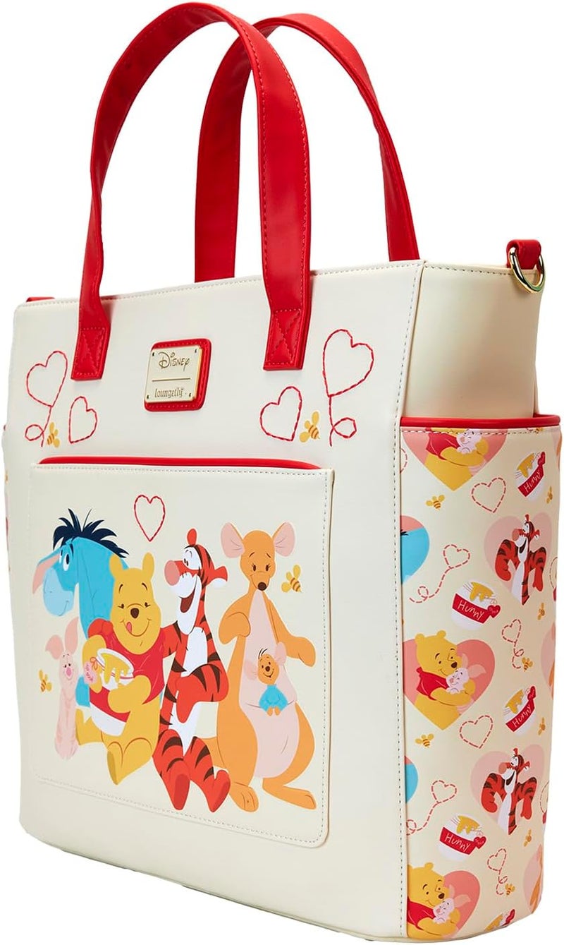 Loungefly حقيبة ظهر وحقيبة توت قابلة للتحويل من لاونج فلاي ديزني ويني ذا بوه المحبّة - Image 2