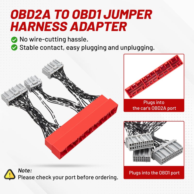 RED WOLF OBD2A to OBD1 ECU Jumper Conversion Harness Adapter Compatible with 1996-1999 Acura Integra, 1996-1998 Civic, 1996-1997 Accord, Plug & Play OBD1 Vehicle Jumper Cable Harness - Image 4