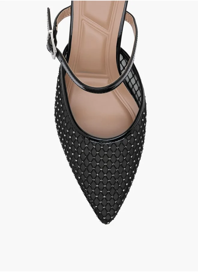 سيليست Womenâ€™s Embellished Pointed Toe Shoes with Kitten Heels Ramadan Collection